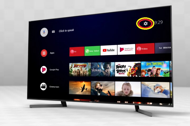 Settings on Android TV.